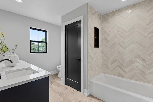 7205 N Trinity Ct, Appleton, WI 54913 - full bath with vanity, shower / bath combination, and recessed lighting