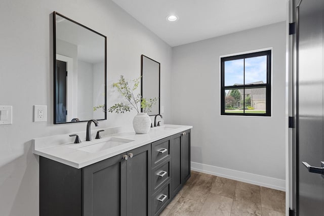7205 N Trinity Ct, Appleton, WI 54913 - bathroom with double vanity and recessed lighting