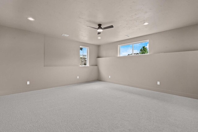 7205 N Trinity Ct, Appleton, WI 54913 - carpeted empty room with recessed lighting and ceiling fan