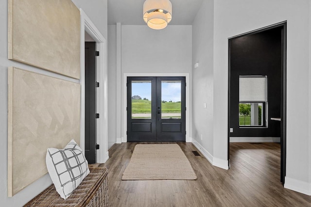 7205 N Trinity Ct, Appleton, WI 54913 - entryway with wood finished floors and french doors