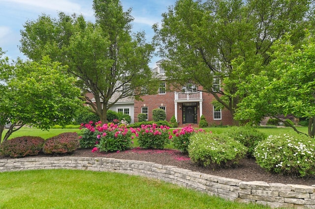 20750 Chadwick Ln, Brookfield, WI 53045 - view of front of property featuring a balcony and brick siding