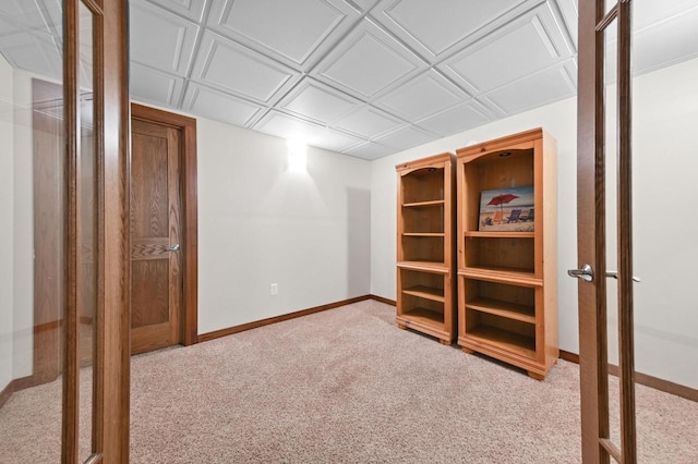 20750 Chadwick Ln, Brookfield, WI 53045 - basement with carpet and an ornate ceiling