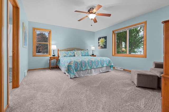 N7861 Lakeshore Dr, Fond Du Lac, WI 54937 - bedroom with carpet floors and a ceiling fan