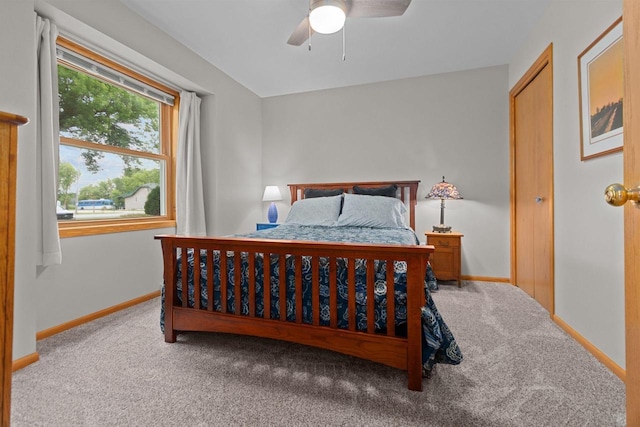 N7861 Lakeshore Dr, Fond Du Lac, WI 54937 - bedroom with carpet and ceiling fan