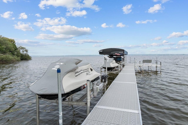 N7861 Lakeshore Dr, Fond Du Lac, WI 54937 - dock area with boat lift and a water view