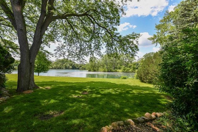 12929 N Colony Dr, Mequon, WI 53097 - view of grassy yard with a water view