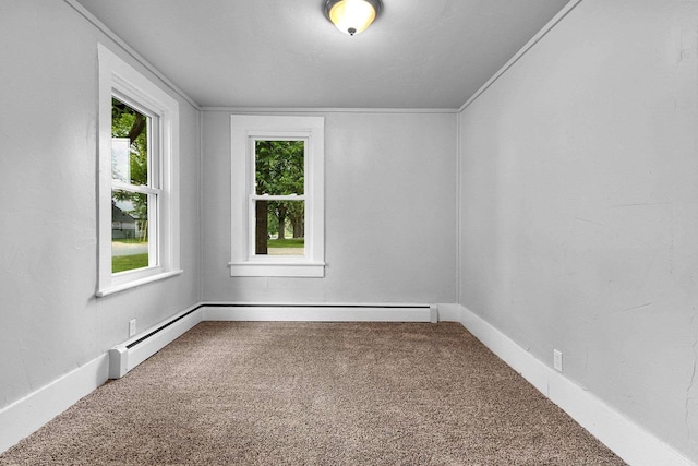 206 W Willow St, Bear Creek, WI 54922 - empty room featuring carpet floors and a baseboard heating unit