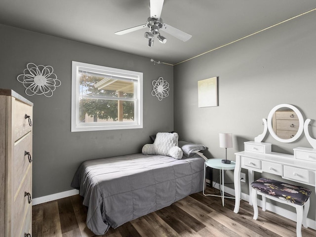 328 W Wilson St, Valders, WI 54245 - bedroom featuring wood finished floors and ceiling fan