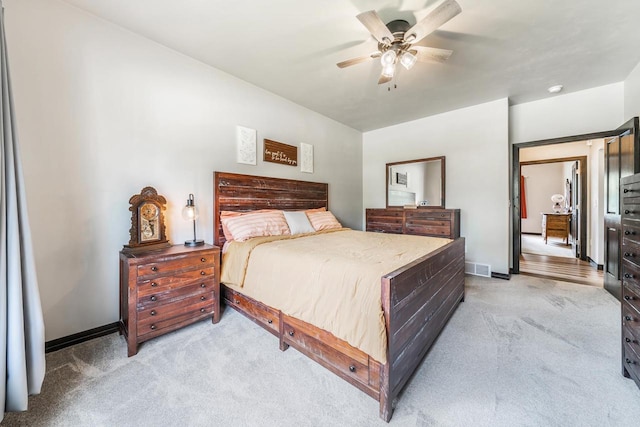 5090 N Milkweed Trl, Appleton, WI 54913 - bedroom with light carpet and a ceiling fan