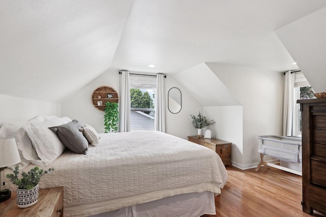 228 N Pleasant Ave, Jefferson, WI 53549 - bedroom with wood finished floors and vaulted ceiling