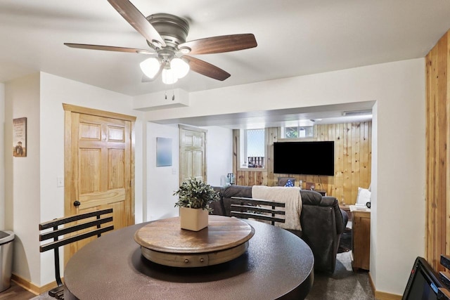 228 N Pleasant Ave, Jefferson, WI 53549 - dining space with a ceiling fan