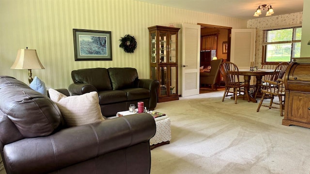 3218 N 13th St, Wausau, WI 54403 - carpeted living room featuring wallpapered walls