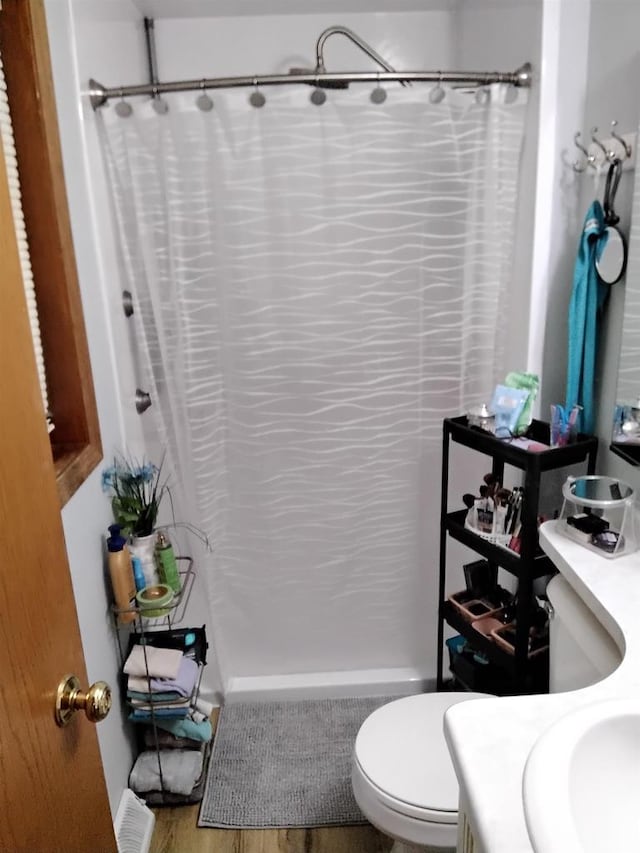 W5211 Fern Ave, Montello, WI 53949 - bathroom featuring vanity and a shower with shower curtain