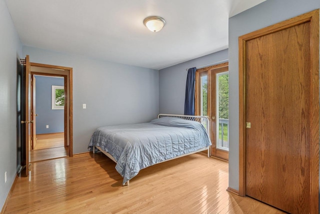 S83W27815 Beaver Trl, Mukwonago, WI 53149 - bedroom with multiple windows, light wood-type flooring, and access to outside