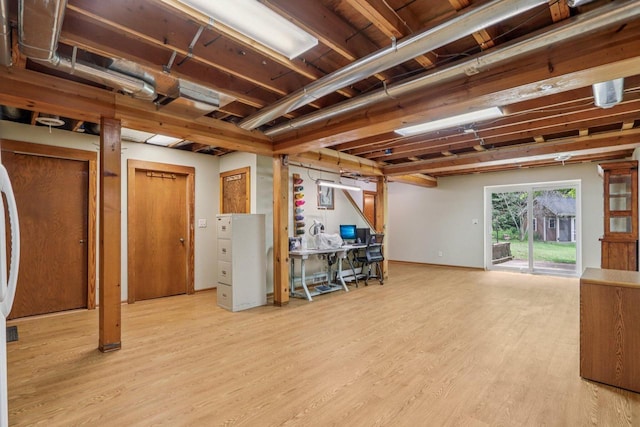 S83W27815 Beaver Trl, Mukwonago, WI 53149 - basement with wood finished floors and a desk