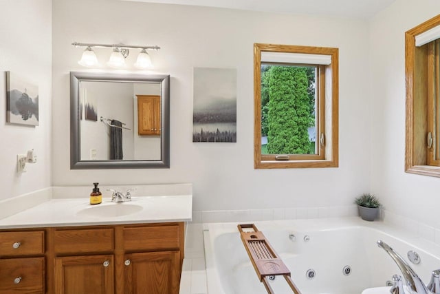3176 Weybridge Dr, Sun Prairie, WI 53590 - bathroom with vanity and a jetted tub