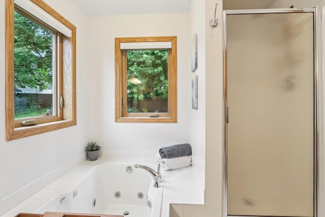 3176 Weybridge Dr, Sun Prairie, WI 53590 - full bathroom featuring a shower stall and a whirlpool tub