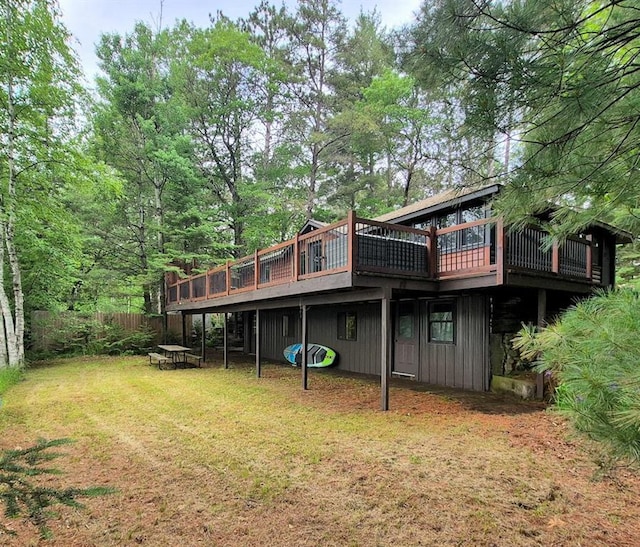15531 Lakewood Dr, Hayward, WI 54843 - back of house featuring a deck