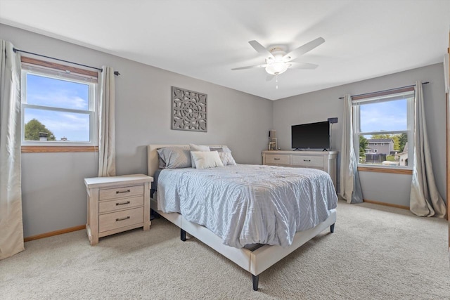 W163N10515 Ridgeview Ln, Germantown, WI 53022 - bedroom featuring light colored carpet and ceiling fan