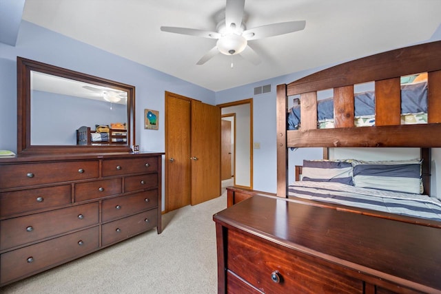 W163N10515 Ridgeview Ln, Germantown, WI 53022 - bedroom with light colored carpet and a ceiling fan