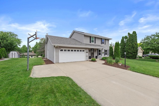 W163N10515 Ridgeview Ln, Germantown, WI 53022 - traditional home with a front yard, an attached garage, and concrete driveway