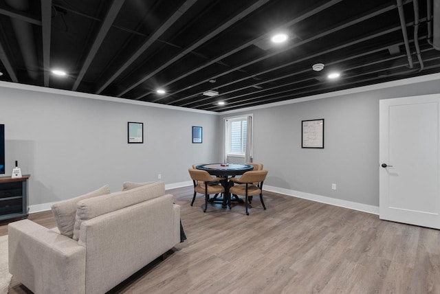 N55W19373 Red Crown Ln, Menomonee Falls, WI 53051 - living area featuring light wood-style floors and baseboards