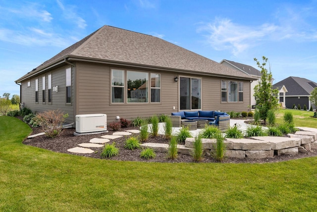N55W19373 Red Crown Ln, Menomonee Falls, WI 53051 - rear view of property featuring an outdoor hangout area, a yard, and a patio area