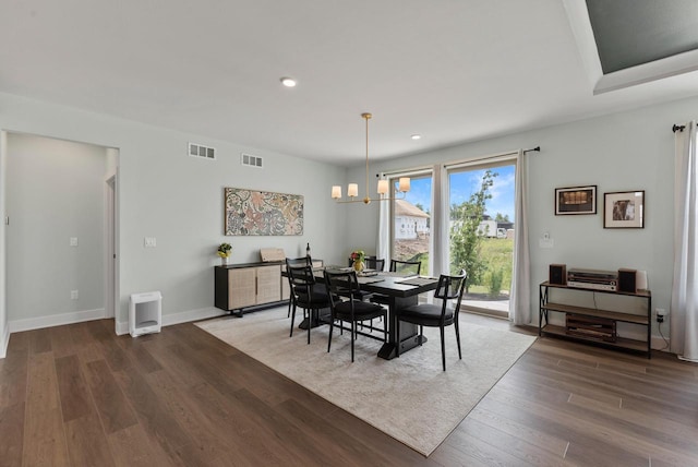 N55W19373 Red Crown Ln, Menomonee Falls, WI 53051 - dining space with wood finished floors, recessed lighting, and a chandelier