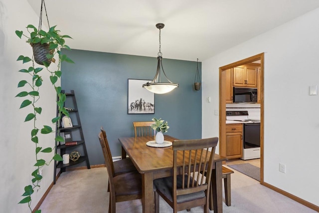 735 Cherokee Path, Lake Mills, WI 53551 - dining room featuring baseboards and light colored carpet