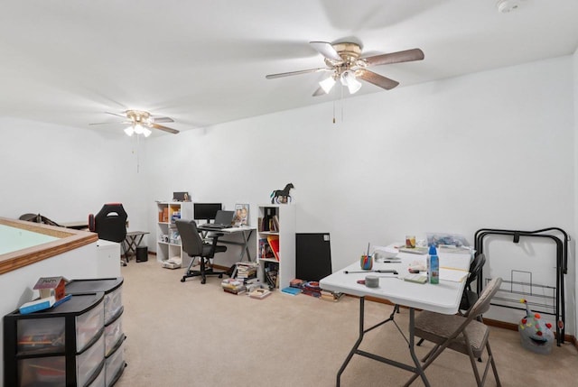 735 Cherokee Path, Lake Mills, WI 53551 - home office with ceiling fan and carpet