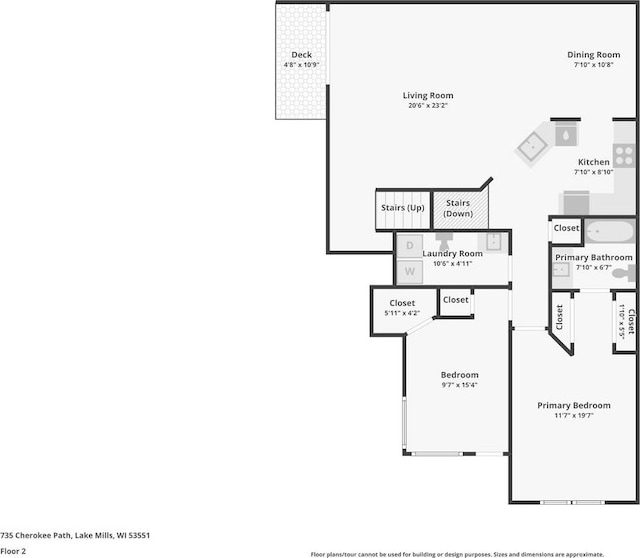 735 Cherokee Path, Lake Mills, WI 53551 - view of room layout