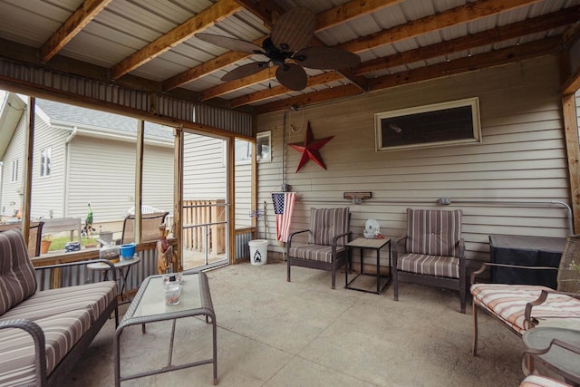 215 Marcoe St, Fond Du Lac, WI 54937 - sunroom / solarium with a ceiling fan and outdoor lounge area