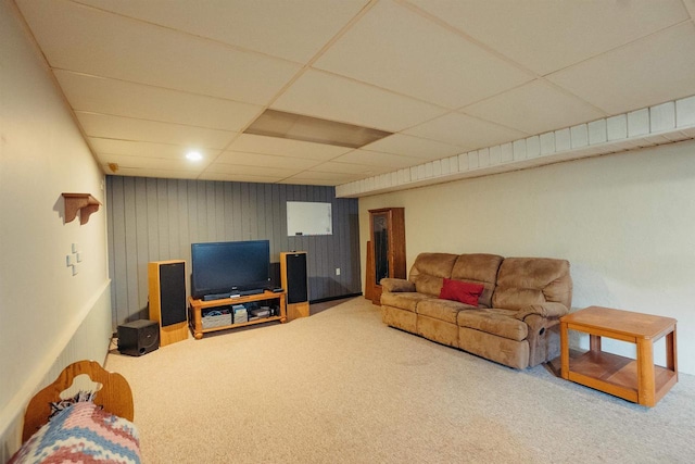 215 Marcoe St, Fond Du Lac, WI 54937 - living area featuring carpet flooring and a paneled ceiling