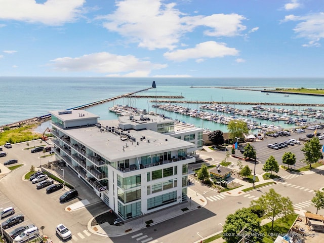 324 N Lake St Unit 204, Port Washington, WI 53074 - drone / aerial view of a nearby body of water and a marina