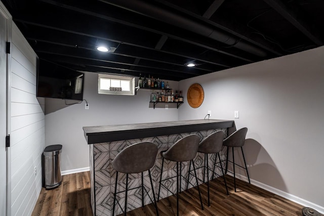 10610 W Rogers St, West Allis, WI 53227 - indoor wet bar with wood finished floors