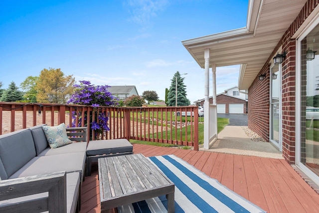 1899 Riverside Dr Unit A, Suamico, WI 54313 - deck with outdoor lounge area and an outdoor structure