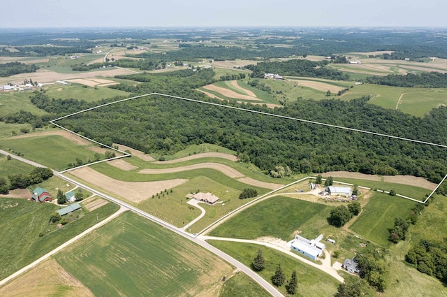 S3358 Hass Ln, Viroqua, WI 54618 - aerial view of sparsely populated area with property parcel outlined