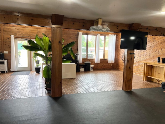 2400 Church St, Stevens Point, WI 54481 - living room with wood walls