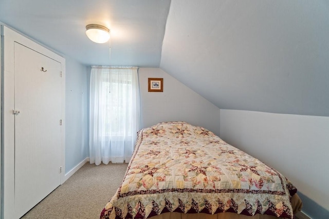 214 E Dell St, New Auburn, WI 54757 - carpeted bedroom featuring vaulted ceiling and baseboards