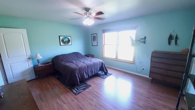 70355 Laine Rd, Iron River, WI 54847 - bedroom featuring wood finished floors and ceiling fan