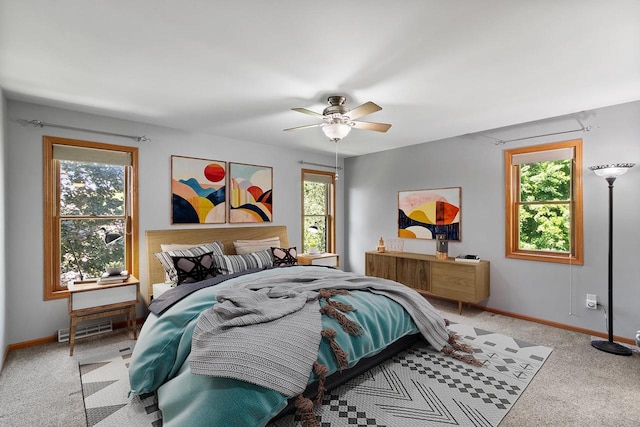1601 Raspberry Ln, Mount Horeb, WI 53572 - bedroom with light colored carpet and a ceiling fan