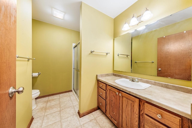 143 Parkview Ct, Cedar Grove, WI 53013 - full bath with vanity, a shower with door, and tile patterned flooring