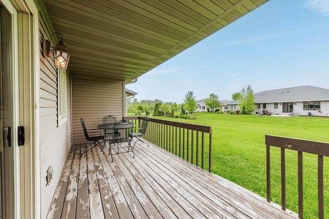 143 Parkview Ct, Cedar Grove, WI 53013 - deck with a residential view, a yard, and outdoor dining area