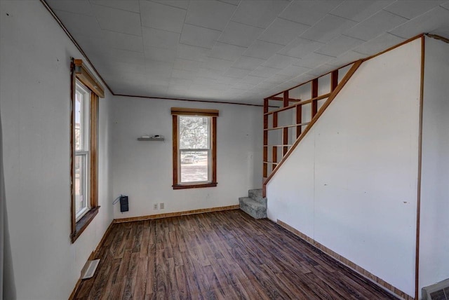 500 2nd Ave, Hollandale, WI 53544 - empty room featuring wood finished floors and stairs