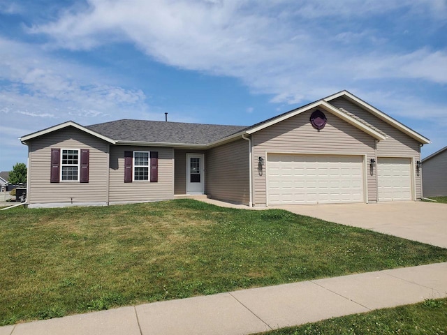 862 Stonefield Dr, Edgerton, WI 53534 - single story home with a garage, driveway, a front yard, and roof with shingles