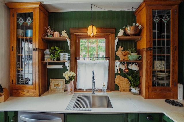 168 14th St, Fond Du Lac, WI 54935 - kitchen with open shelves and light countertops