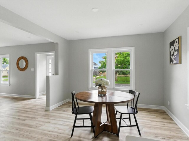 821 N 6th St, Manitowoc, WI 54220 - dining room with baseboards and light wood-style flooring