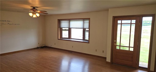 2931 148th Ave, Bloomer, WI 54724 - entrance foyer featuring wood finished floors and ceiling fan