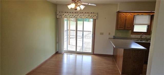 2931 148th Ave, Bloomer, WI 54724 - unfurnished dining area with a ceiling fan and light wood finished floors