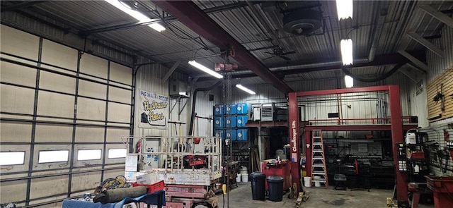 2931 148th Ave, Bloomer, WI 54724 - garage featuring a workshop area and a ceiling fan